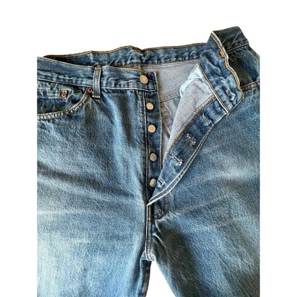 Levis 501 Mens Original Fit Blue Denim Jeans W38 L30 READ - Picture 5 of 11